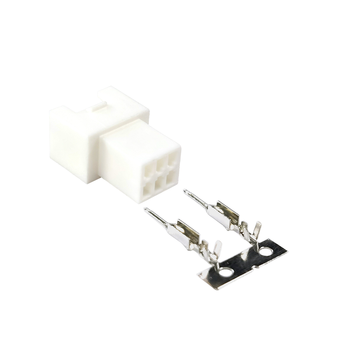 Pitch 2.00mm 双排带扣母壳 PA66无卤 2x3pin 本色